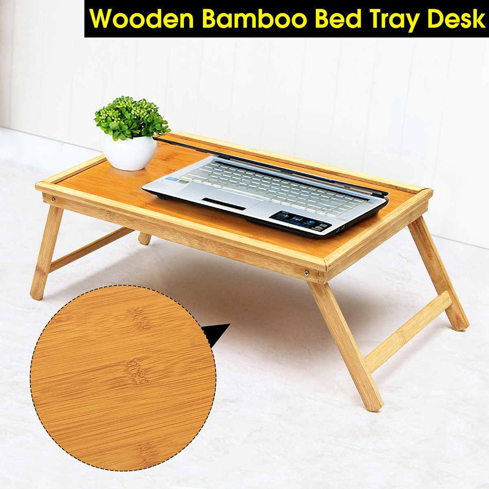 Wooden Bamboo Foldable Bed Tray Breakfast Laptop Desk Tea Serving Table Stand New Laptop Stand Holder Notebook Cooler Cooling