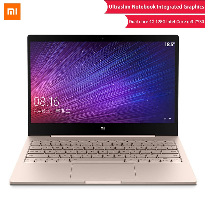 Original Xiaomi Laptop Air 12.5'' Intel Core M3-7Y30 Dual Core Notebook 4GB 128GB Ultraslim Windows10 Backlit Keyboard Computer