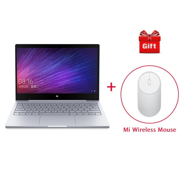 Original Xiaomi Laptop Air 12.5'' Intel Core M3-7Y30 Dual Core Notebook 4GB 128GB Ultraslim Windows10 Backlit Keyboard Computer