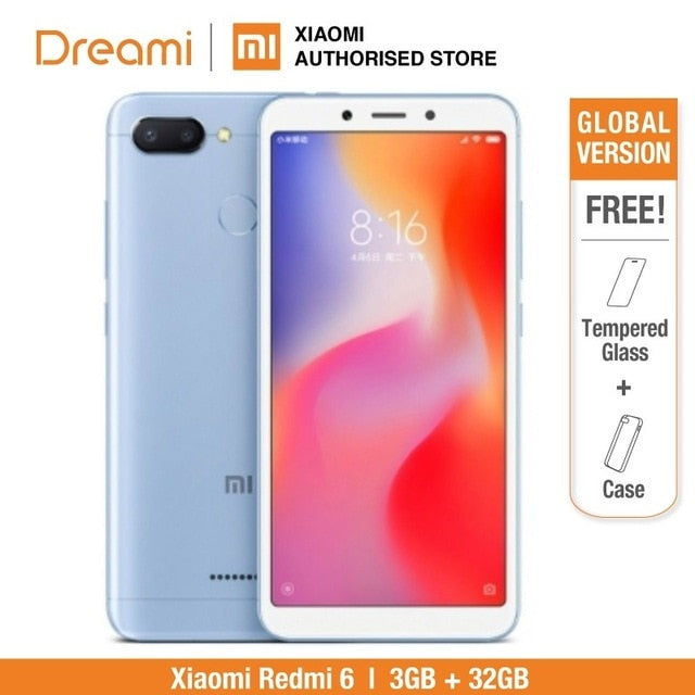 Global Version Xiaomi Redmi 6 32GB ROM 3GB RAM (Brand New and Sealed)