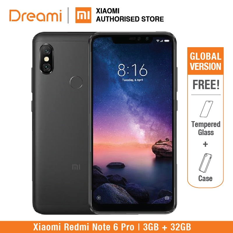 Global Version Xiaomi Redmi Note 6 Pro 32GB ROM 3GB RAM (Brand New and Sealed) redmi note6 pro