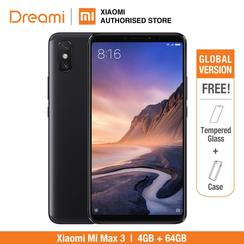 Global Version Xiaomi Mi Max 3 64GB ROM 4GB RAM (Brand New and Sealed) mi max3