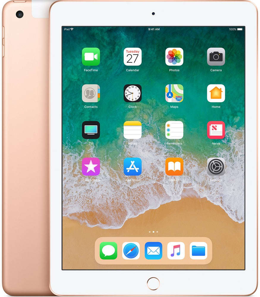 Apple iPad, 24.6 cm (9.7inch), 2048 x 1536 pixels, 128 GB, 3G, iOS 11, Gold